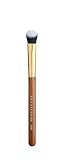 Desert Oak Series Precision Angled Dome Highlight Brush - Small Nylon Bristles for Targeted Cream/Liquid Highlighter, Under-Eye, Nose Bridge & Detail Work, Bubinga Handle & Brass Ferrule (CM 182)