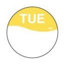 AUK AV101 Label, Day Dots, Tuesday (Pack of 1000)