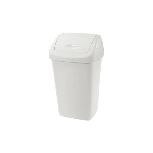 La zappa Cubo de basura Grace con tapa basculante (25 l – 32,5 x 25,5 x 52 cm, color crema