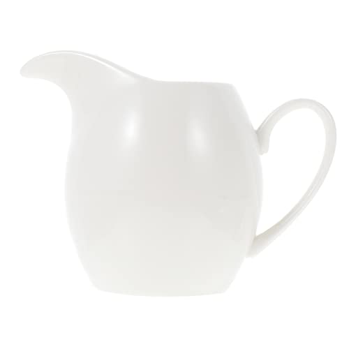 Cabilock Heat-resistant Ceramic Milk Pitcher 330ml Lid Versatile Cup for Milk Juice Sauce Ideal for Daily Use