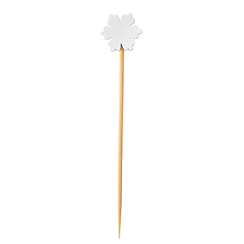 Restaurantware 3.5 Inch Snowflake Cocktail Picks, 100 Sturdy Food Picks - Sharp Point, Disposable, White Bamboo Decorative Picks, Use At Holiday Parties, Skewers For Appetizers Or Desserts #TOP1
