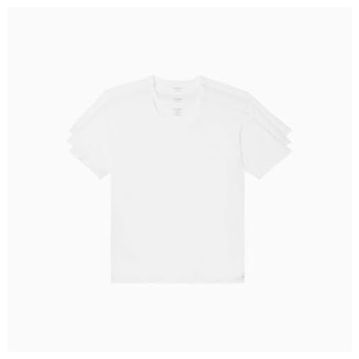 Calvin Klein Pacote com 3 camisetas masculinas de algodão stretch, 3 branco - gola redonda de manga curta, GG