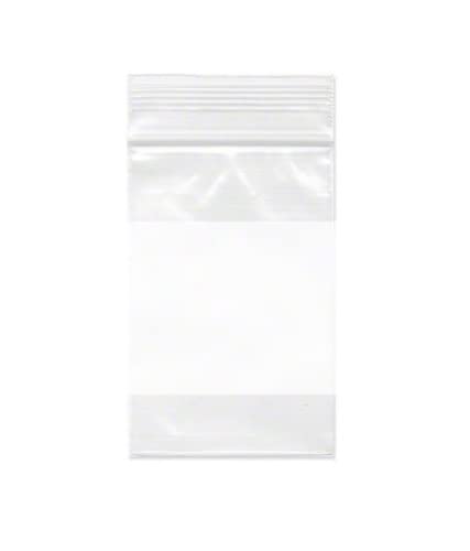 Dazzling Displays100-Pack 2 Mil Clear Resealable Zip Top Poly Bags with White Block (2 x 6 Inch)