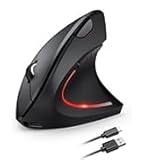 1 TECKNET Souris Ergonomique sans Fil Rechargeable avec Suivi Optique 4800 DPI Réglable