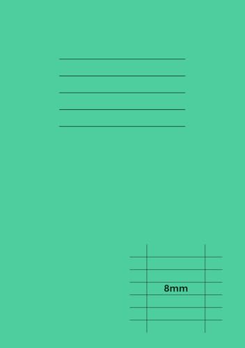 Exercise Books A5 Lined: 8mm Ruled Notebook with Left and Right Margin | 100 Pages, 90gsm Paper | Office, School, Work, Home - Mint Green