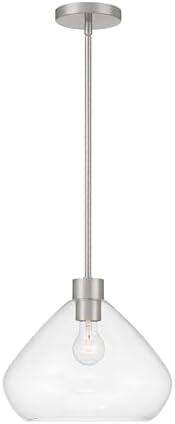 Minka-Lavery 19414-84 Elaris 12.5" 1-Light Pendant - Brushed Nickel with Clear Glass