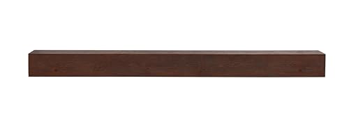 Image of Touchstone Floating Fireplace Mantel Shelf - Solid Wood Wall-Mounted Mantel - Rustic Farmhouse Style 72 Inch - Espresso Finish