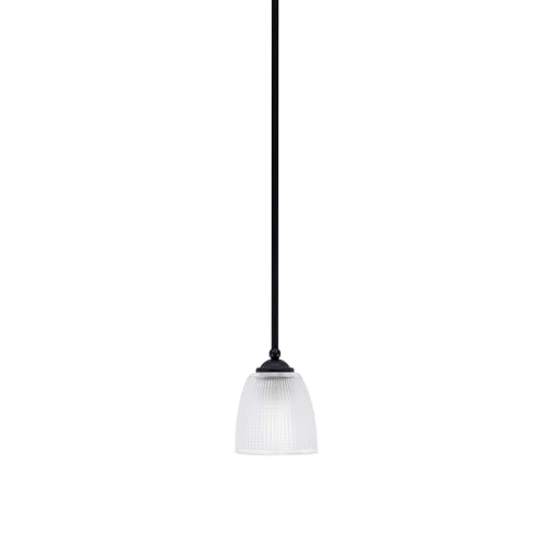 Toltec Zilo 5in 1-Light Mini Pendant Matte Black Clear
