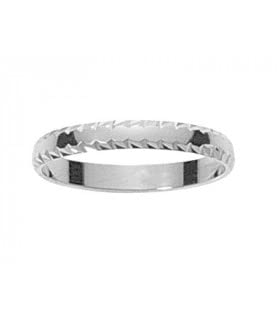 Alliance Mariage 3 mm en Or Blanc 18 carats bague Elodie taille 56