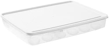 Refrigerator Storage Box Egg Storage Fresh-Keeping Box for Refrigerator Dust-Proof Food Storage Box with Lid 24 Grid Egg Tray for Kitchen Use (Color : Green) (Clear)