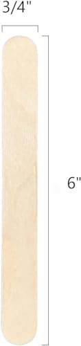 Ktojoy B104 500 Pcs Jumbo Wooden Craft Sticks Popsicle Stick 6 Inch Long X 3/4"Wide Treat Ice Pop thumb #2