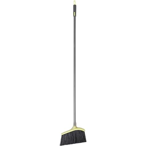 Casabella Wayclean Wide Angle Broom, Gray, Angled Broom with Densely Packed Bristles, Kitchen Broom, RV Broom, Camper Broom, Broom for Home Cover