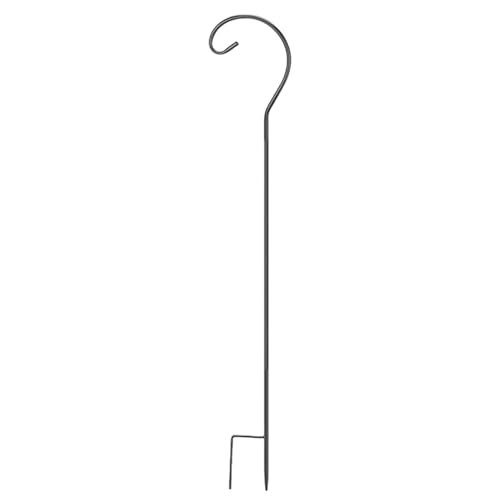 Gancho de pastor para exteriores, soporte de comedero de pájaros ajustable de 61,5 cm de altura, gancho de pastor para casa de pájaros, jardín, campanilla de viento, luz solar, planta, linterna y