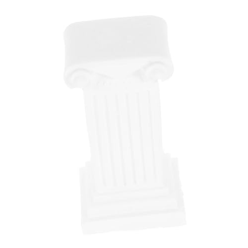 VINTORKY Antique Roman Column Candle Holder Elegant Plaster Pedestal Candelabra for Wedding and Home Decor Unique Centerpiece Statue Versatile Display Stand for Dining Table White Finish