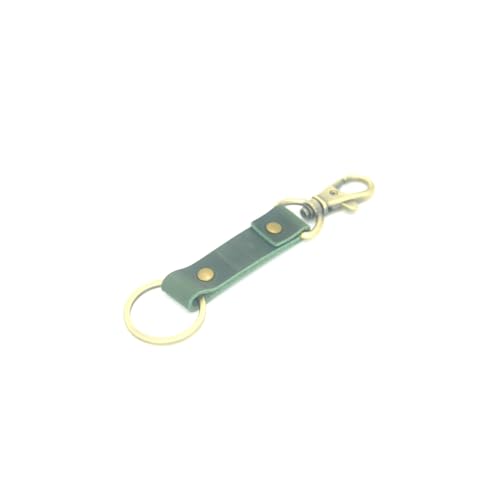Image of JJNUSA Genuine Leather Keychain Walnut Leather Key Holder Mens Belt Key Chain Ring Fob