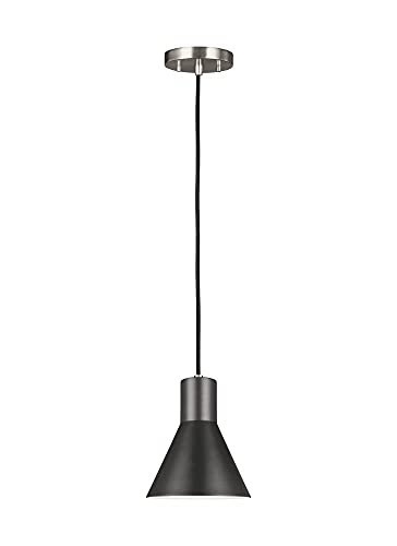 Flash Deals - 50% OFF Sea Gull Lighting 6141301-962 Towner One-Light Mini-Pendant Hanging Modern Light Fixture, Brushed Nickel Finish