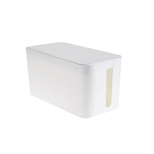 Cable Management Box,Cord Organizer Box for Home and Office System to Cover and Hide & Power Strips & Cords,Surge Protector (Small, White)