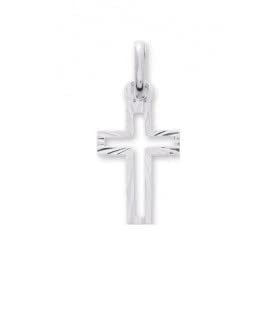 Pendentif croix catholique ajourée or blanc bijoux religieux chrétiens pour collier