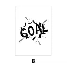 LMAIWANG Cuadro en lienzo de portería de fútbol en blanco y negro, interesante y moderno, estilo deportivo, póster decorativo de pared, decoración artística para el hogar (60 x 90 cm, sin marco)