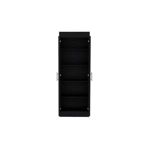Image of Clinton Pantry Cabinet Engineered Wood Black