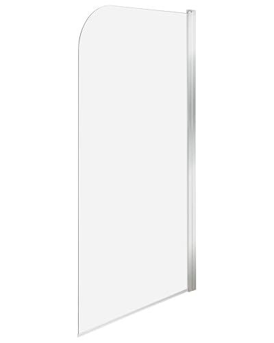 Mampara de ducha minimalista de vidrio templado transparente ajustable plateado 140 x 70 cm Lapan