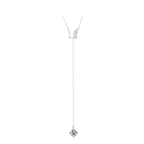 Collier de chaîne de papillons diamant en argent pour femme