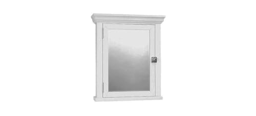 Zenith Early American Medicine Cabinet, Single Door, 2 Shelves, White