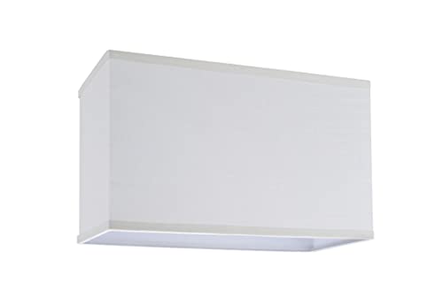Aspen Creative 32035 Transitional Rectangle Hardback Shape Spider Construction Lamp Shade In Off White Linen, 16" Wide, Top:(8" + 16") Bottom:(8 + 16")  X Height: 10" #TOP3