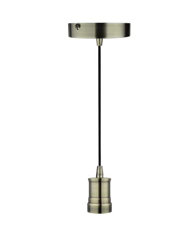 Harwez Bronze Mini Pendant Light Fitting Antique Style, Single Light Socket, 4.75'' Canopy, Adjustable 10ft Black Fabric Cord, Ceiling Lighting Fixture, E26 Lampholder, LP-116-5