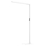 SOLLA LED Augenpflege Einstellbarer Kopf Stehlampe Büro Tageslicht Upgrade, Bürolampe Stehlampe Uplight und Downlight, 15W+30W UGR≤16, Geeignet für Büros, Leselampe, Kinderzimmer, Konferenzräume-Weiß