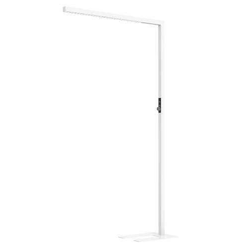 SOLLA LED Augenpflege Einstellbarer Kopf Stehlampe Büro Tageslicht Upgrade Bürolampe Stehlampe Uplight und Downlight 15W+30W UGR16 Geeignet für Büros Leselampe Kinderzimmer Konferenzräume-Weiß