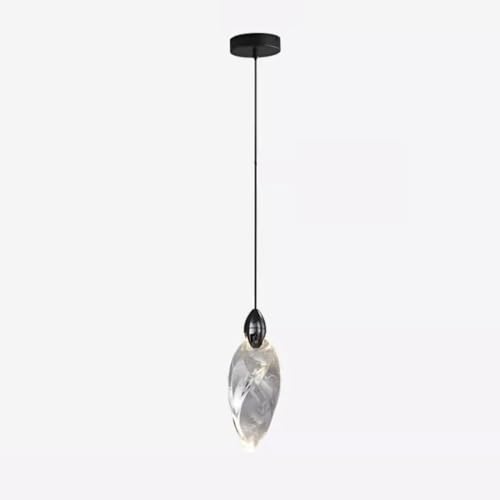 Suspension en cristal noir - Lampe suspendue LED 3W luminaire de chevet nordique moderne