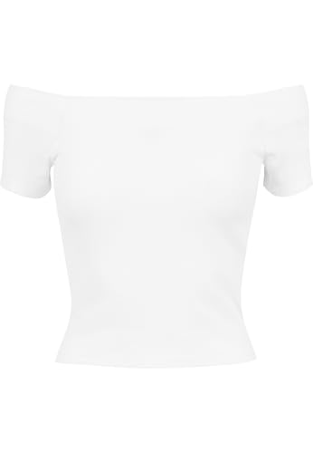 Urban Classics Femme Tb1500-ladies Off Shoulder Rib Tee T-shirt, Blanc, M EU