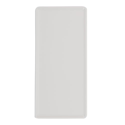 Plato rectangular de cerámica blanco pequeño miniatura 1