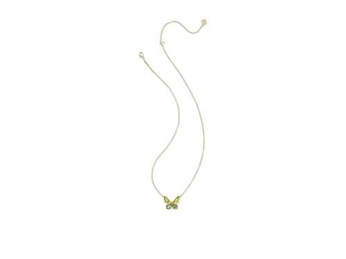 Kendra Scott Womens Bianca Butterfly Short Pendant Necklace Gold Green Mix One Size2