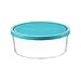 BORMIOLI ROCCO Round Storage Bowls With Blue Lids, 4 CT