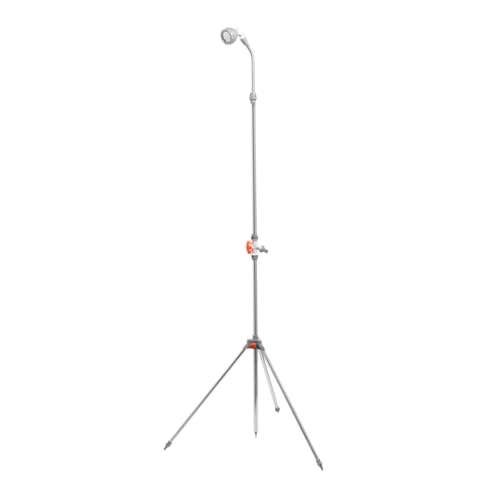 pokm toolsmarket - Gartendusche & Sprühnebel 2in1, Höhe 175-230 cm Sprühwinkel verstellbar Stabil mit Dreibein Außendusche Nebeldusche für Terrasse Camping