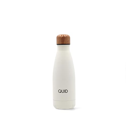 Quid Cocco Botella Termo Acero Inoxidable No Apto Microondas Libre De Bpa | Blanco, Acero inoxidable, acabado mate, 0,35 L, doble pared, tapón antifugas, no apto para microondas