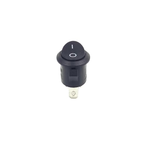 Interrupteur de bouilloire ovale noir à bascule 2 positions 3 broches AC 6A 250V paquet de 5