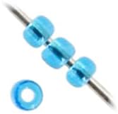 Czech Glass Seed Beads 13/0 (1.7mm Diameter) Transparent Medium Aqua Strung DIY Jewelry Making Beads - 500g Bulk Bag by Preciosa (Jablonex)