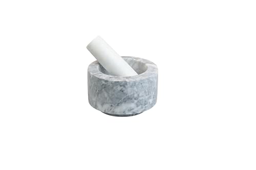 MOON HOME Mörser mit Stößel - Meteor white, aus weißem Marmor/Stein, Hochwertiger Steinmörser für Gewürze & Kräuter – Rutschfest & robust – Naturstein Küchenhelfer, Ø 13 cm x 8 cm MOON HOME Mörser mit Stößel - Meteor white, aus weißem Marmor/Stein, Hochwertiger Steinmörser für Gewürze & Kräuter – Rutschfest & robust – Naturstein Küchenhelfer, Ø 13 cm x 8 cm