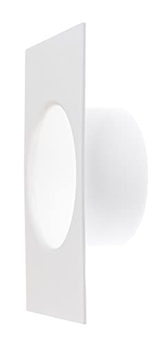 Blanco Ø 125mm Conector Plástico para Sistemas de Ventilacion con Brida, Conexión de pared para Manguera Flexible Cover