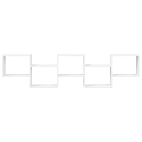 Estantería de pared premium de madera robusta y acabado blanco minimalista 5