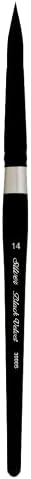 Silver Brush Limited 3000S-14 Black Velvet Round Paintbrush for Watercolor, Gouache, Inks, & Dyes, Size 14, Short Handle