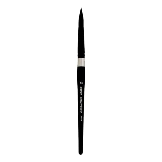 Silver Brush Limited 3000S14 Black Velvet - Pincel Redondo para Acuarela - Mango Corto - #14