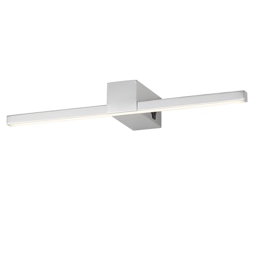 ECOBRT Aplique de pared LED para espejo de baño, 40 cm, con clasificación IP20, 12 W, 960 lúmenes, fabricado en aluminio y con acabado en blanco cálido de 4000 K, y cromo [clase energética G].