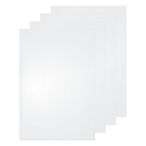 Image of HARFINGTON 4pcs Clear Plastic Sheets 12 inch x 8.3 inch x 0.05 inch Transparent Flexible PVC Sheet Panels with Protective Paper for Signs DIY Display Projects Craft Picture Frames Painting