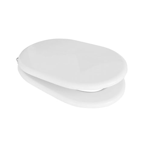 Ideal Standard Fiorile Sedile WC, forma arrotondata, Sedile del water resistente, incluso set di cerniere per una facile installazione, realizzato in materiale robusto – Bianco (345x475x50 mm)