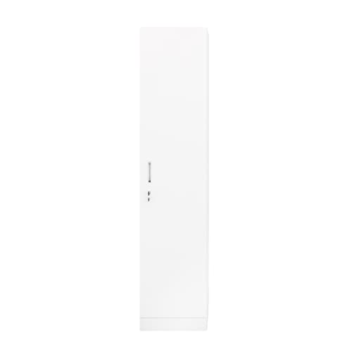 Image of VIKI Wardrobe | Wooden Almirah for Clothes,Door for Bedroom, 1 Door Wardrobe with Doors (Frosty White - 40D x 40W x 180H) | 1 Year Warranty | DIY