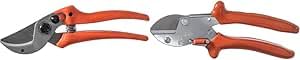 Original LÖWE 15 Amboss Gartenschere 15.107 mit Bypass Geometrie für kleinere bis mittlere Hände & 5 Profi Gartenschere Amboss 5.107 mit rostfreier und antihaftbeschichteter Stahlklinge
